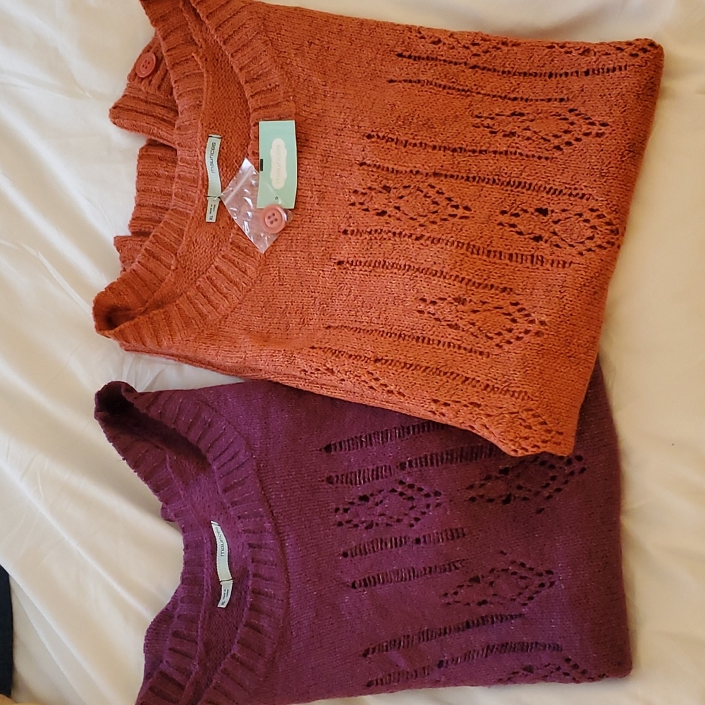 1 Orange Maurices sweater tunic, XL, NWT